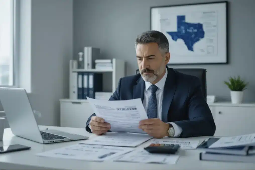 Experienced tax accountant in Allen TX reviewing financial documents to help businesses maximize profits